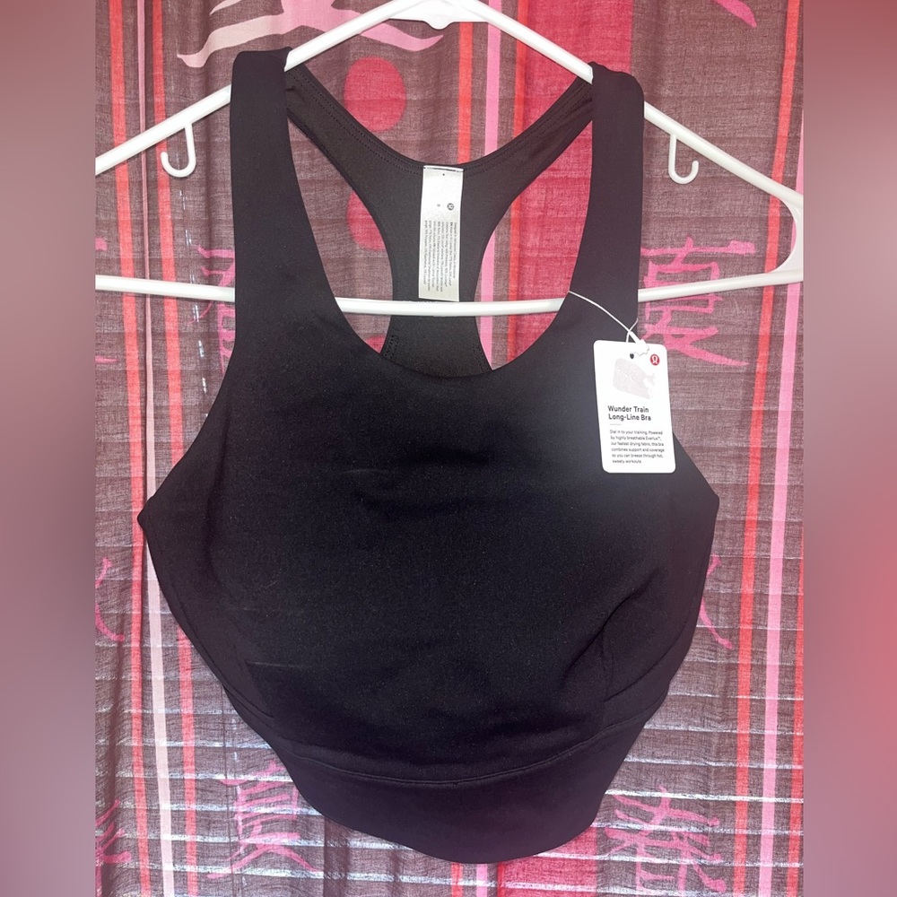 NWT Size 8 Lululemon Wunder Train Longline Bra color BLK